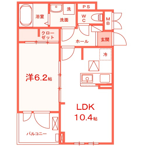 茅ヶ崎市松林１丁目のアパートの間取り