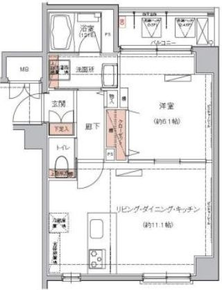 ハーモニーレジデンス東京イーストコア♯003の間取り