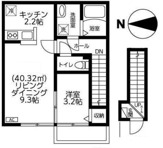 足立区西新井本町１丁目のアパートの間取り
