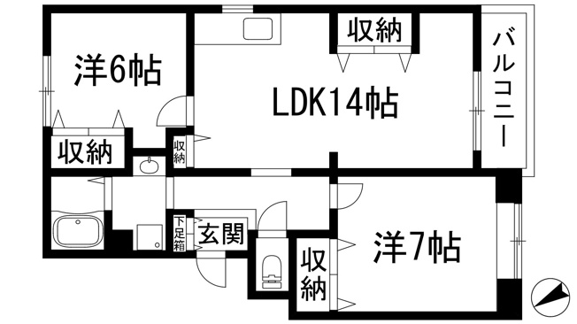 【間取り】 | ブランユーカリＡ棟