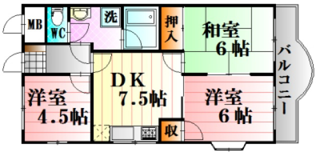 スカイハイツBの間取り