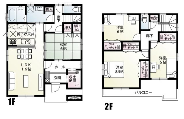 【間取り】 | 鴻巣市登戸　新築戸建　全2棟　1号棟
