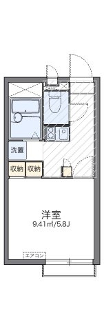 レオパレスアクティ魚崎の間取り|代表的な間取のため実際の間取とは異なる場合があります