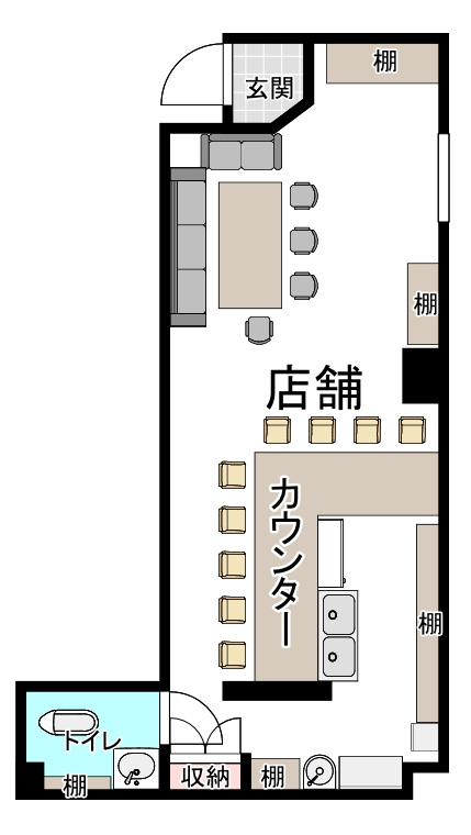 豊中市本町３丁目の店舗一部の間取り