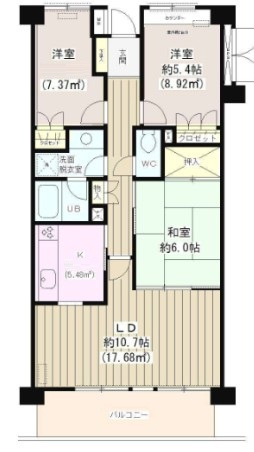 松戸中央公園パーク・ホームズ弐番館の間取り|間取りです。