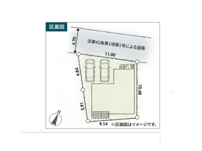 【土地図】 | 中津新築戸建 | 敷地の形状・寸法・接道を示した図です。現況と異なる場合は現況を優先します。建物の配置や駐車のしやすさ、日当たり、隣家との距離感は現地でご確認いただけます。見学はお気軽にお問い合わせください。