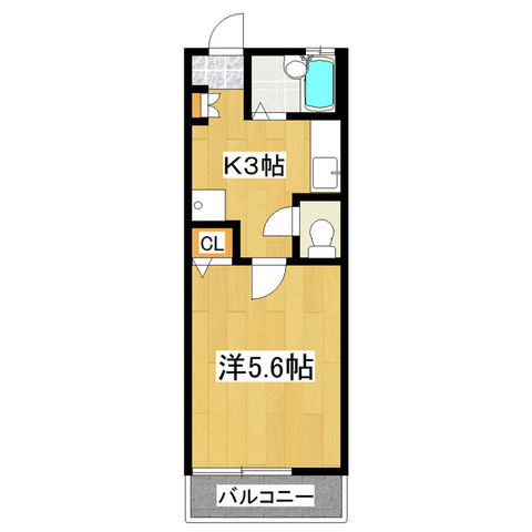 第九アサヒハイツの間取り|独立のバス・トイレで使いやすい！