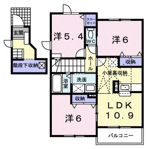 キャンパニュールＢ棟の間取り