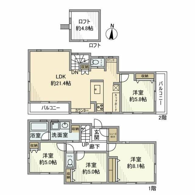 中井戸建の間取り