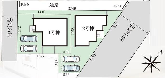 蓮田市桜田４期　新築一戸建て　02　グラファーレの区画図|全２区画
