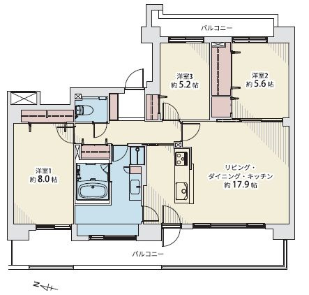 【間取り】 | シェルピア北12条 | 3LDK・トランクルーム有り・ペット飼育相談可能・宅配ボックス有り・駐車場空き有り