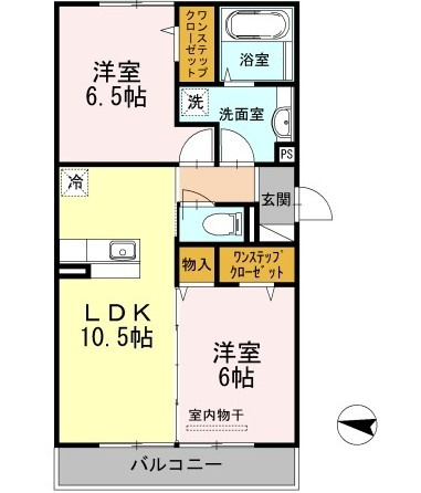 【間取り】 | ロイヤルクレスト | カップルやファミリーにおすすめの２ＬＤＫ！