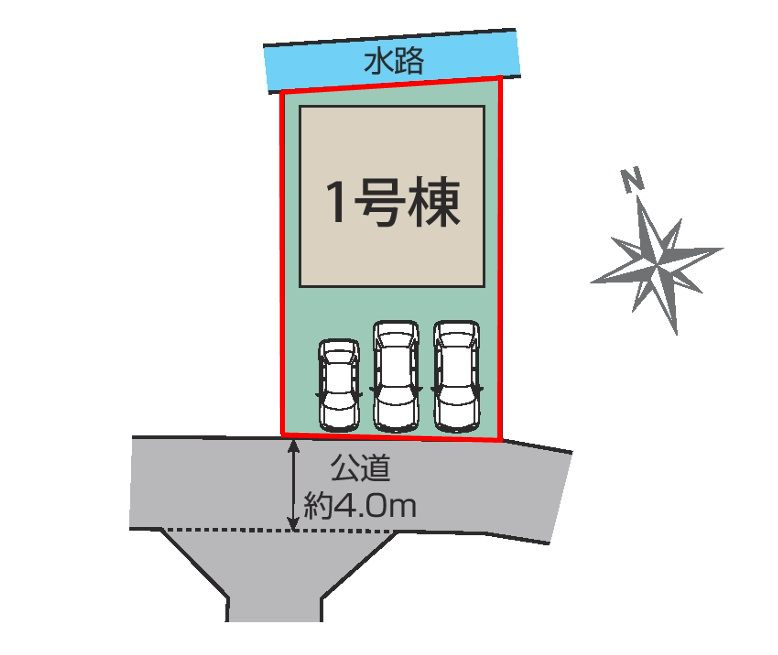 郡山市安積町荒井字十九夜　　　1号棟　　　安積第１小学校、安積中学区の区画図