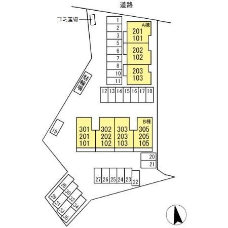 セジュール　B棟の区画図