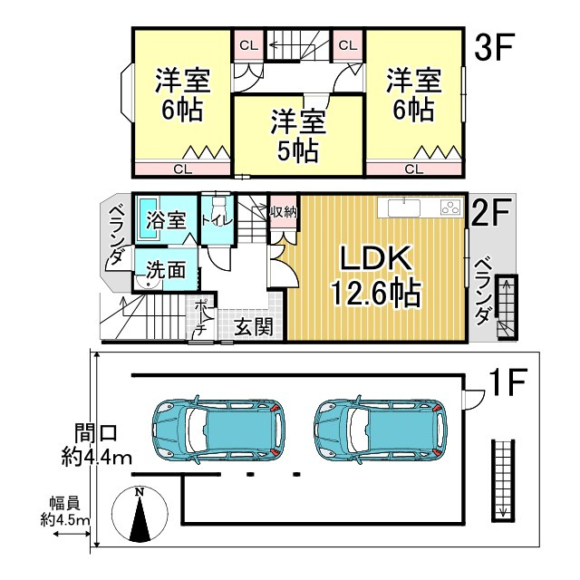 一乗寺梅ノ木町　中古戸建の間取り