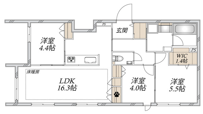 （仮称）本羽田２丁目メゾンの区画図