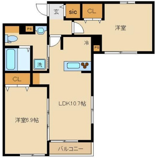 【間取り】 | Ｓ．ＦＬＡＴ　Ⅴ | 間取りです。