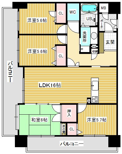 グランドパレスピエーリ安部山公園 の間取り