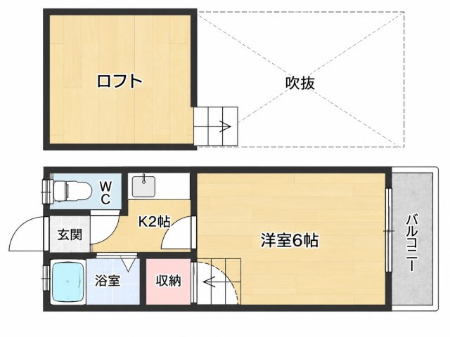 筑紫野市二日市北１丁目のアパートの間取り|別号数タイプ