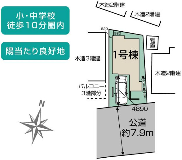 駅・商業施設・公共施設徒歩圏内♪の区画図