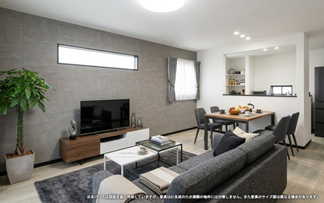 【完成予想図】 | 【LDK　イメージパース】
※画像は設計図面を基に作成したイメージです。