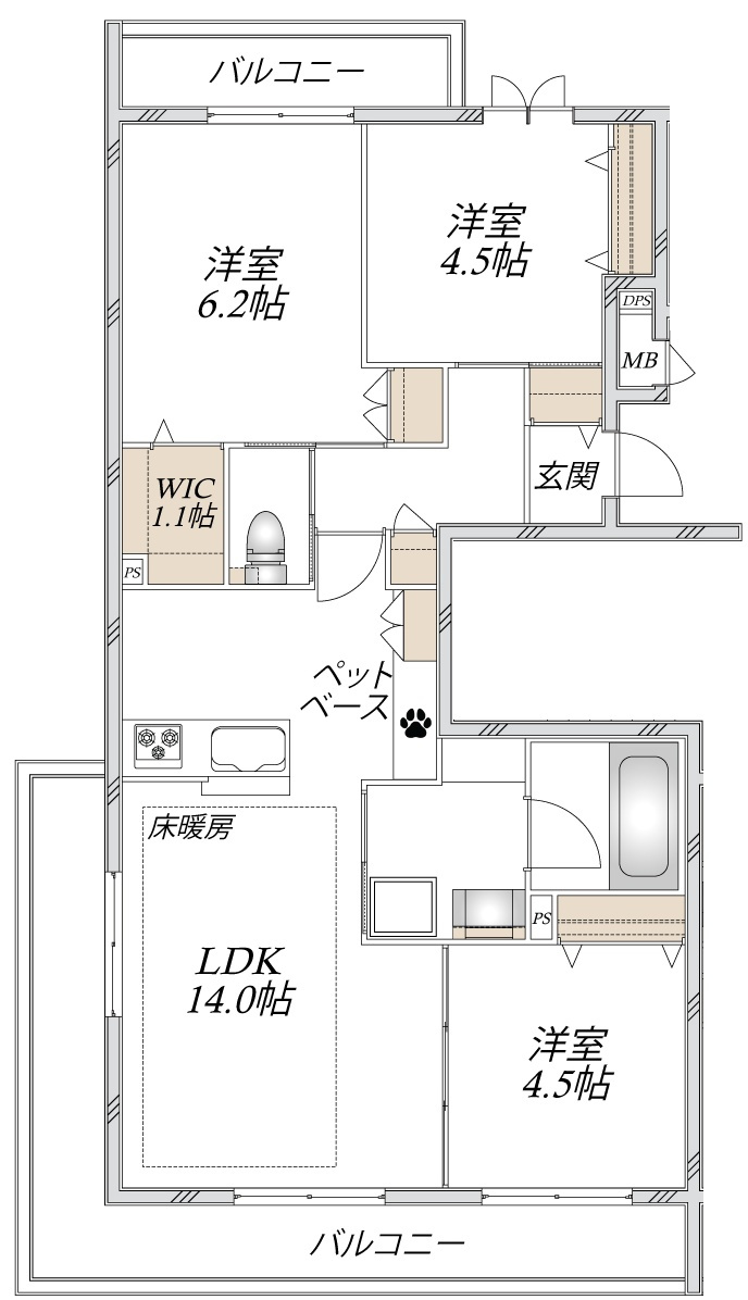 Ｌａ  Ｍａｉｓｏｎ  Ｍａｔｅ壱番館の間取り