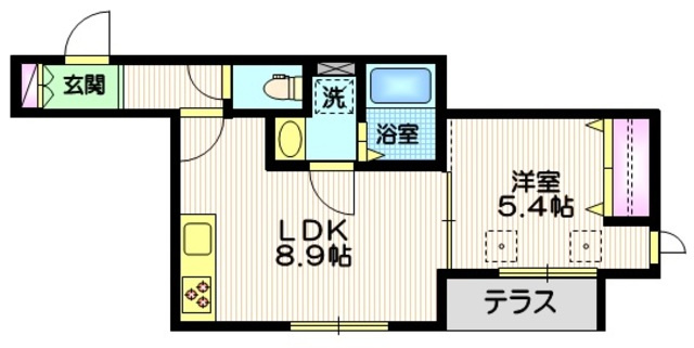 レガート代沢の間取り|南向きの角部屋です