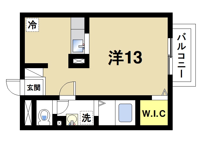 クレールマーマの間取り|1Rの間取り