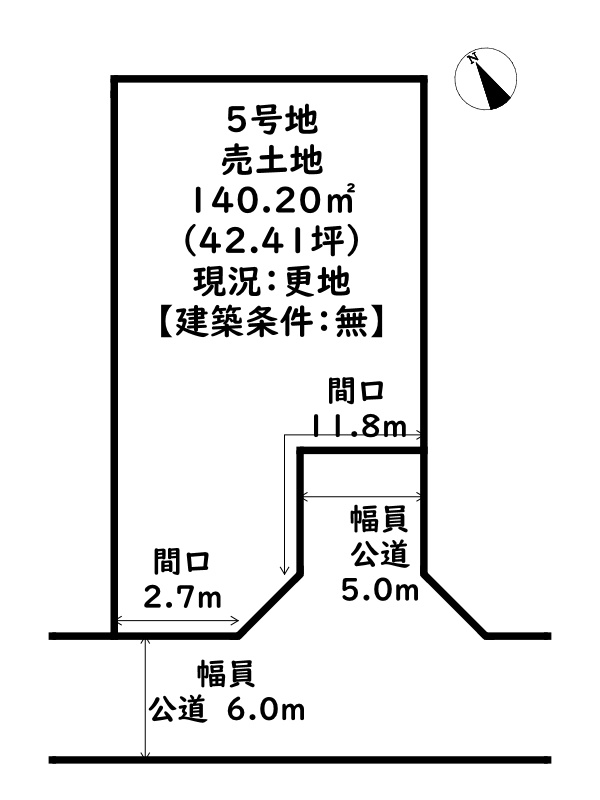 姫路市北原/売土地の土地図