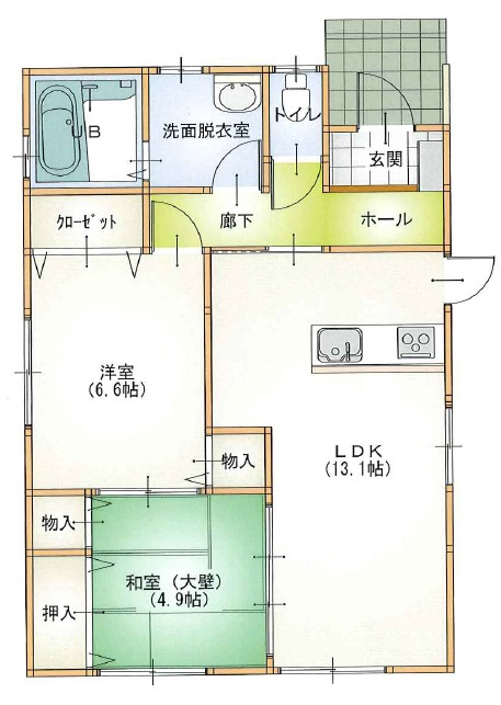 比良町貸家の間取り
