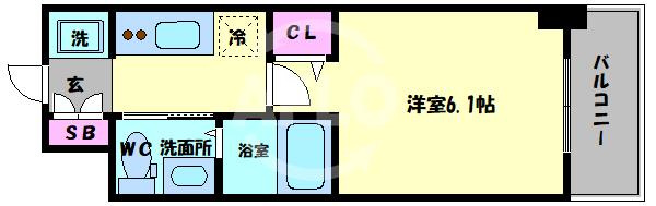 エステムコート難波WEST-SIDEIIIドームシティの間取り|エステムコート難波WEST-SIDEIIIドームシティ　間取り