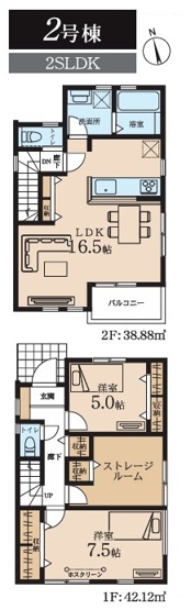 【間取り】 | 藤沢市辻堂新町2丁目 新築戸建 全2棟 | 2LDK+S、土地面積101.75m2、建物面積81m2