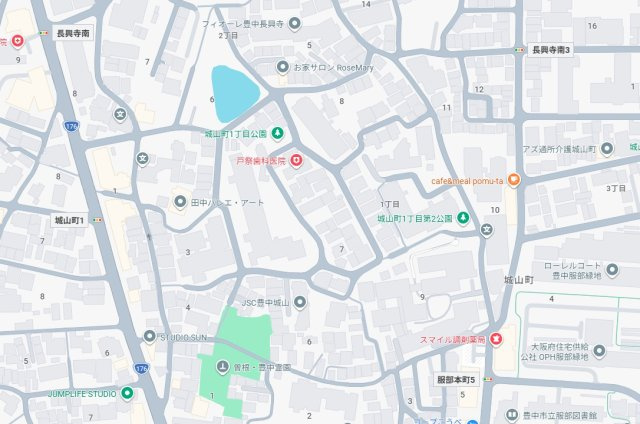 豊中市城山町　新築一戸建ての地図