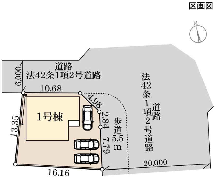 【LiveleGarden】真岡市亀山 第16 全1棟の区画図