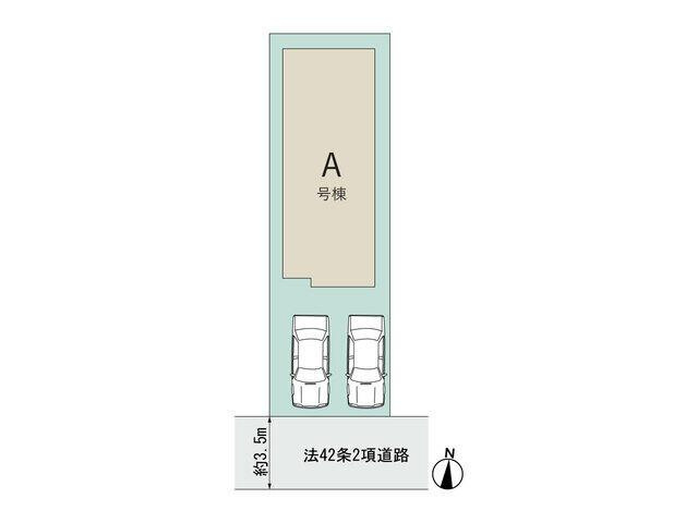 新築戸建て・仲介手数料無料）稲沢市稲沢町北山２丁目２１番・A号棟の区画図
