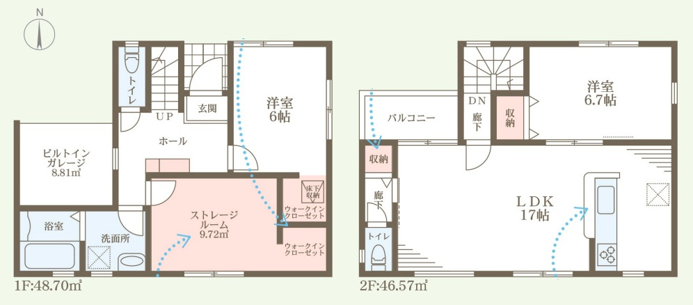 豊中市城山町　新築一戸建ての間取り|1号地