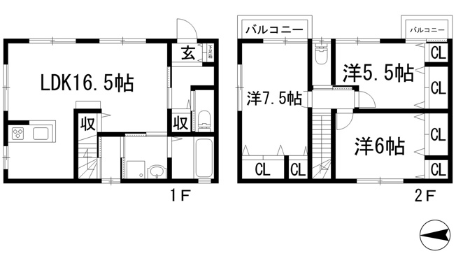 【間取り】 | ベリーニ西宮　North