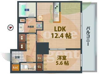 【間取り】 | ザ・パークハウス西新宿タワー60 | 1LDKのお部屋です。