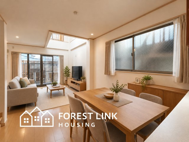鷹合3丁目中古戸建の居間・リビング|家具配置時のイメージ画となっております。
