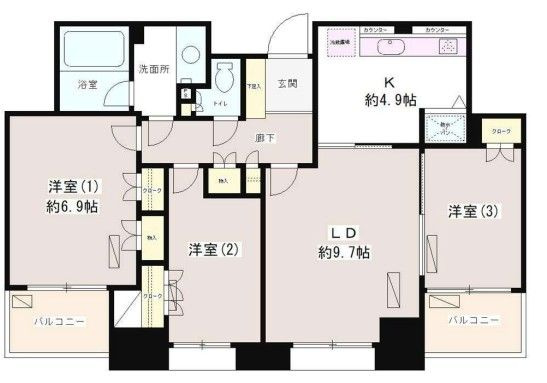 フルール田町の間取り|間取りです。