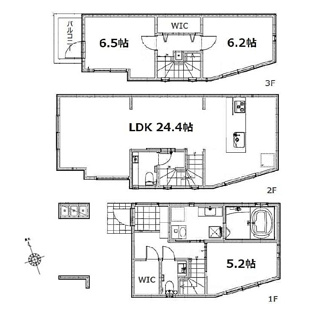 【間取り】 | 中野区中央2丁目　新築戸建　C号棟 12980万円