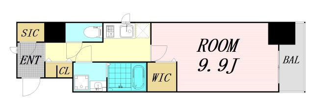 セイル淀屋橋　仲介手数料無料の間取り