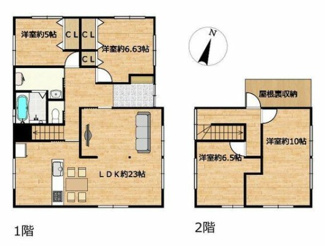 【間取り】 | 岐阜市日置江！フルリフォーム済み中古住宅！且格小学校まで徒歩3分！広々23帖のリビングのあるお家！ | 岐阜市日置江！フルリフォーム済み中古住宅！且格小学校まで徒歩3分！広々23帖のリビングのあるお家！
