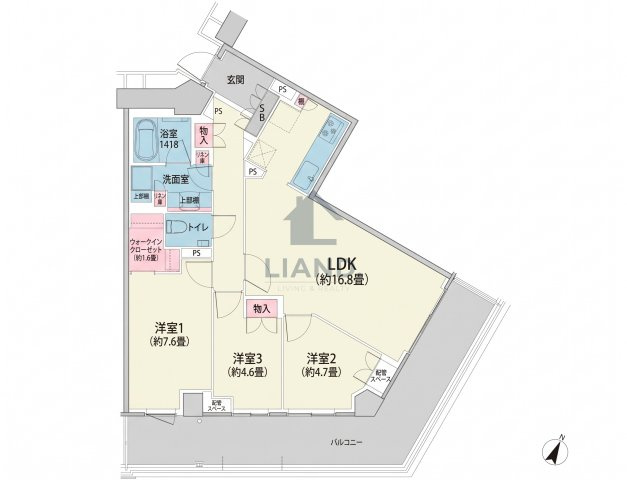 ザ・パークハウス福岡タワーズWEST　南当仁小学校区の間取り|ザ・パークハウス福岡タワーズWEST