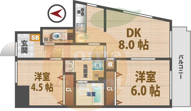 【間取り】 | すずらんマンション | 2DKのお部屋です。
