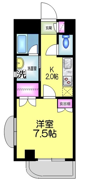 コンフォート富岡の間取り|★角部屋２面窓★