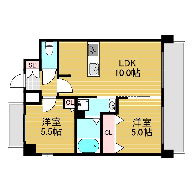エスライズ新大阪フロントの間取り