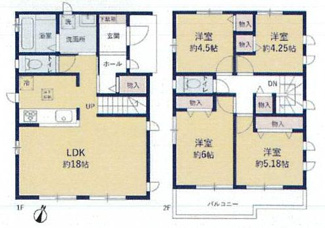 【間取り】 | 中央区光が丘2丁目 B号棟 | 4LDK　都市ガス　掃き出し窓シャッター付　玄関ドアスマートキー