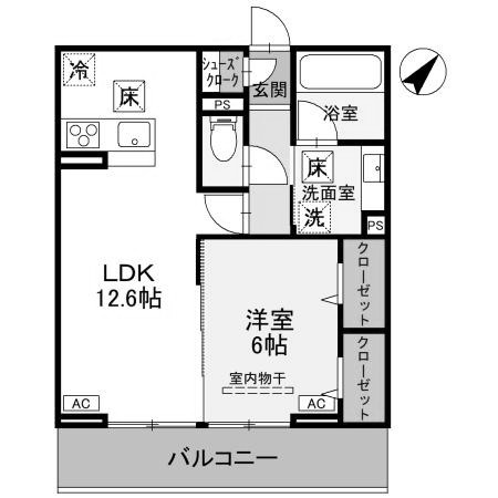 【間取り】 | ノーブルラフィネ万平町 A