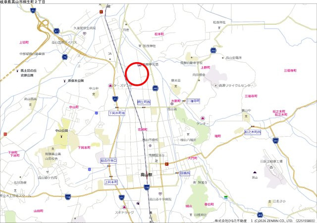 2026/10/9NEW　戸建　高山市桐生町　3480万の地図